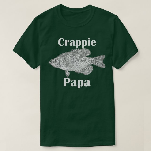 Camiseta Crappie Papa Fish Ilustracion Arte Gracioso Pescad (Diseño del anverso)