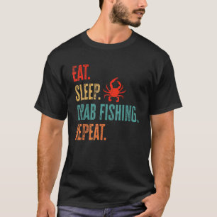 Camiseta Craqueo Comer Sleep Crab Pesca Repetir Cazador De