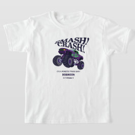 Camiseta Crash de Smash - Camión moderno de Monstruo Púrpur