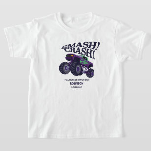 Camiseta Crash de Smash - Camión moderno de Monstruo Púrpur