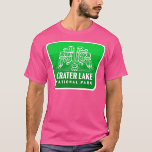Camiseta Crater Lake National Park Retro Bird Badge Green