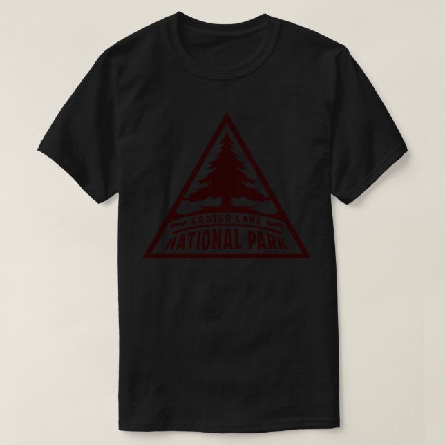Camiseta Crater Lake National Park Triangle Brown (Diseño del anverso)