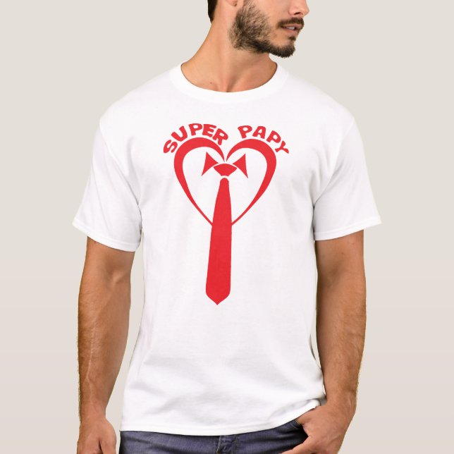 Camiseta cravate_coeur_super_papy (Anverso)