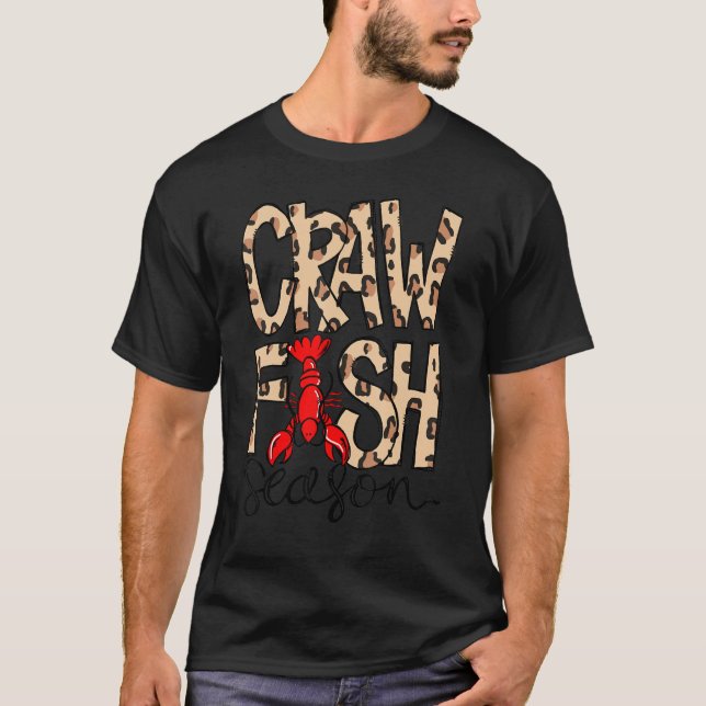 Camiseta Craw Fish Season Leopard Print Love Crawfish (Anverso)