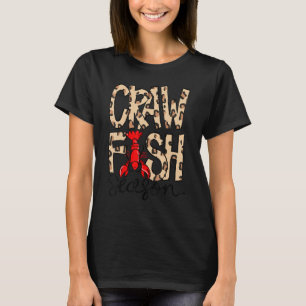 Camiseta Craw Fish Season Leopard Print Love Crawfish