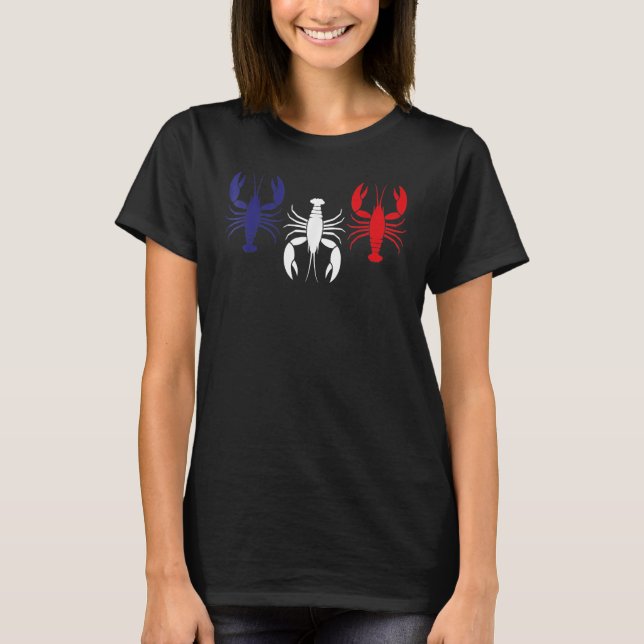 Camiseta Crawfish Boil 4Th Of July Crawfish Usa Flag  Crayf (Anverso)