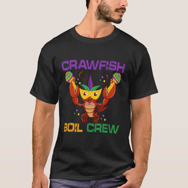Camiseta Crawfish Boil Crew Happy Mardi Gras Outfit Western (Anverso)