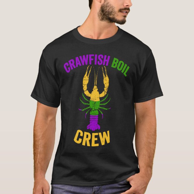 Camiseta Crawfish Boil Crew Tee Lobster Crayfish Mardi Gras (Anverso)