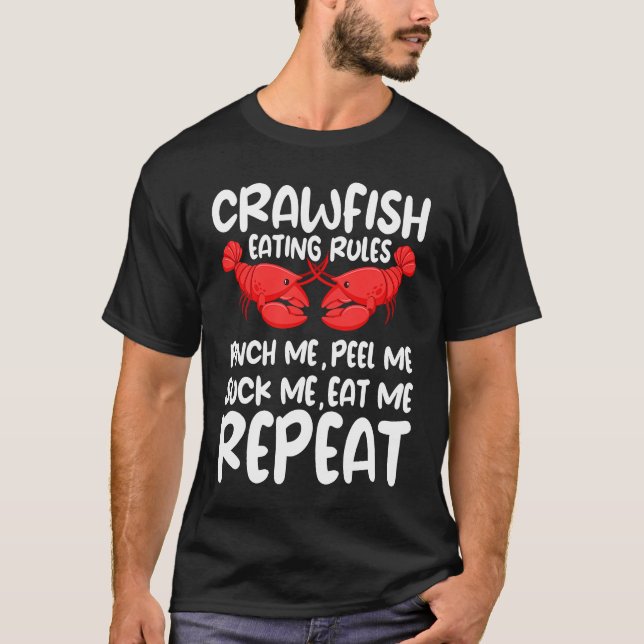 Camiseta Crawfish Eating Rules Cajun Seafood Crawdad Mudbug (Anverso)