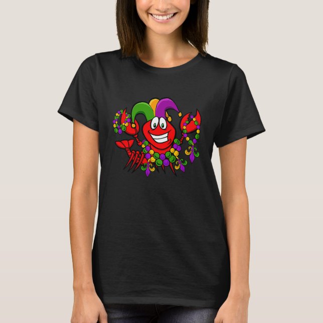Camiseta Crawfish Mardi Gras Tee Jester Lobster Crayfish Fa (Anverso)