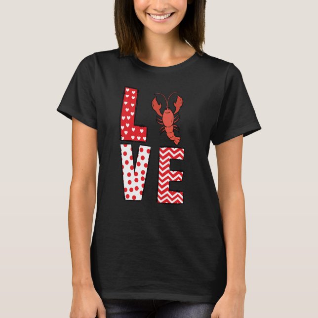 Camiseta Crawfish Valentines Day Love Valentine Cute Hearts (Anverso)
