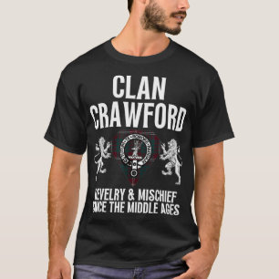 Camiseta Crawford Clan Escocia Nombre Escudo De Armas Tartá