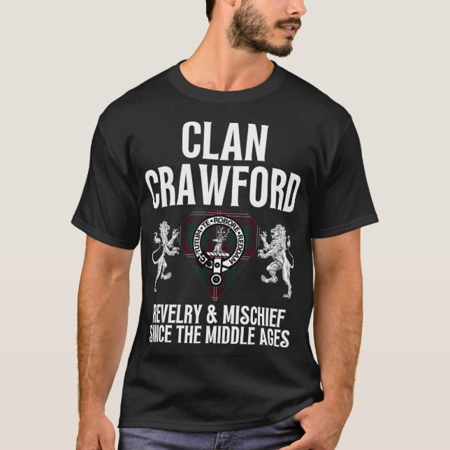 Camiseta Crawford Clan Escocia Nombre Escudo De Armas Tartá (Anverso)