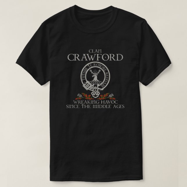 Camiseta Crawford Clan escudo escocés apellido tartan Thist (Diseño del anverso)