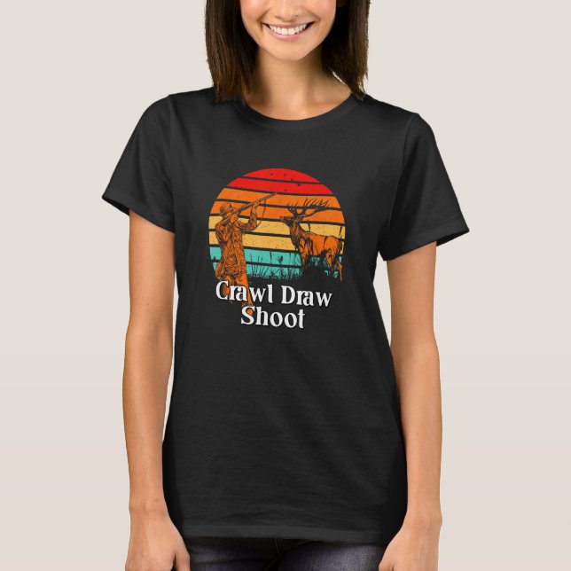 Camiseta Crawl Draw Shoot Hunt Bullets Hunter Munición (Anverso)