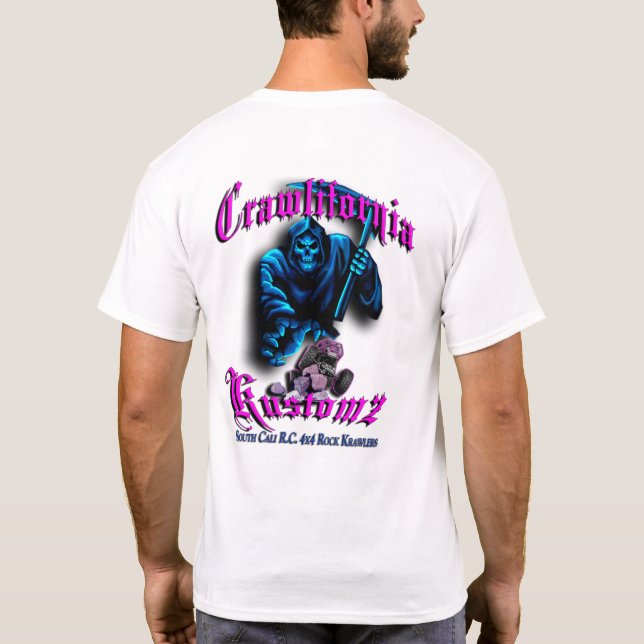 Camiseta Crawlifornia Kustomz rosa y azul (Reverso)