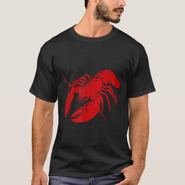 Camiseta Crayfish Lobster Red Silhouette Crawfish Men Women (Anverso)