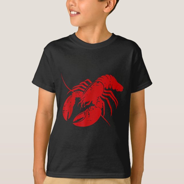 Camiseta Crayfish Lobster Red Silhouette Crawfish Men Women (Anverso)