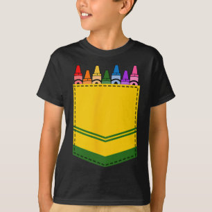 Camiseta Crayon Box Pocket Teacher Regalo