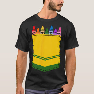 Camiseta Crayon Box Pocket Teacher Regalo