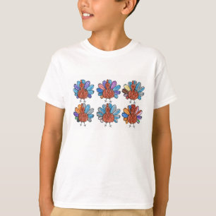 Camiseta Crayon Crayon Turkeys Kirt Shirt