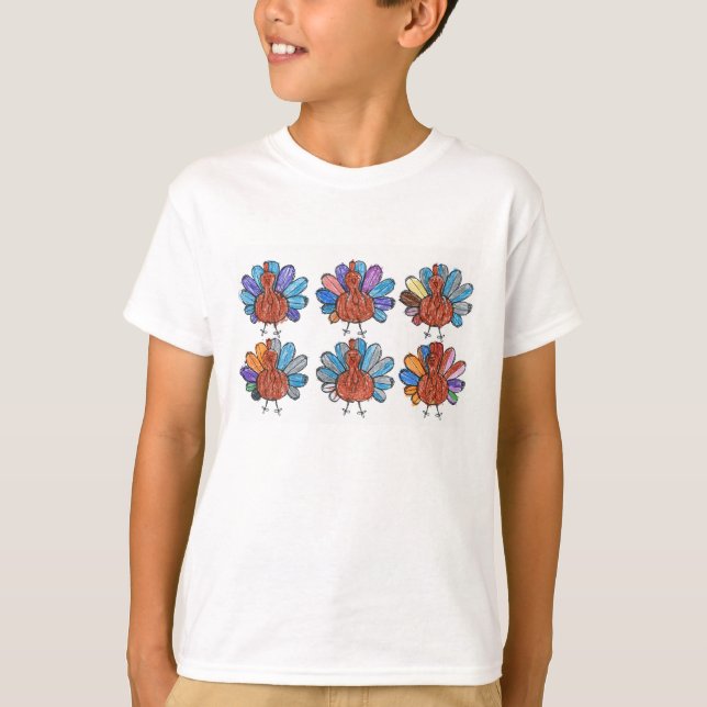 Camiseta Crayon Crayon Turkeys Kirt Shirt (Anverso)