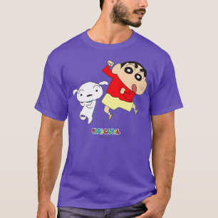 Camiseta Crayon Shin-chan baila Shin-chan y Shiro