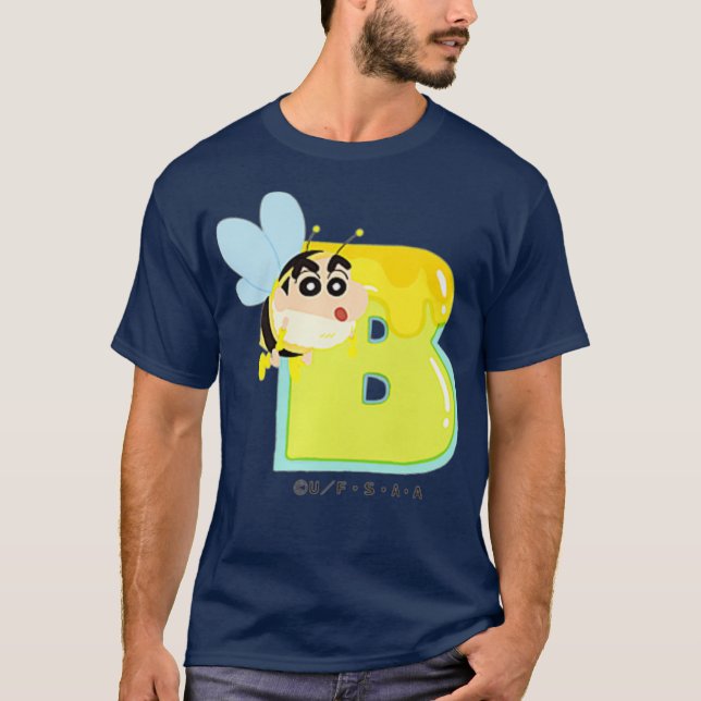 Camiseta Crayon Shin-chan DIVERSIÓN ESTUDIO A a Z B uno (Anverso)