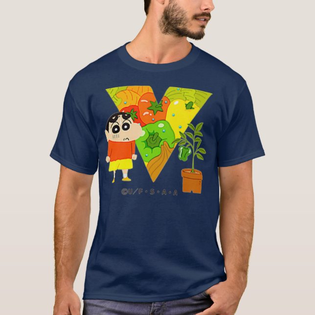 Camiseta Crayon Shin-chan DIVERSIÓN ESTUDIO A a Z V uno (Anverso)