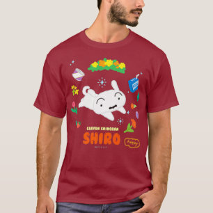 Camiseta Crayon Shin-chan feliz anillo de flores Shiro Prem
