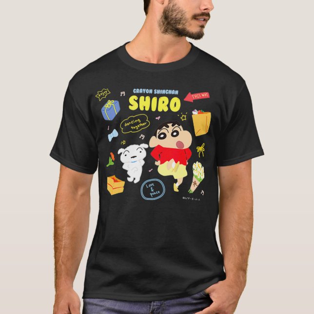 Camiseta Crayon Shin-chan happyShiro Dance juntos (Anverso)