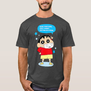 Camiseta Crayon Shin-chan NO OLVIDE PONERSE EN UNA MÁSCARA