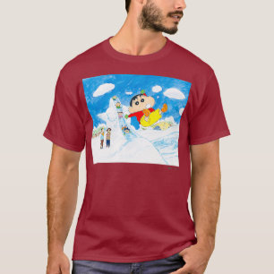 Camiseta Crayon Shin-chan patio de recreo de nieve Premium
