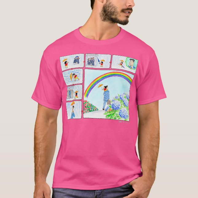 Camiseta Crayon Shin-chan Shin-chan e Hiroshi Wet Day (Anverso)