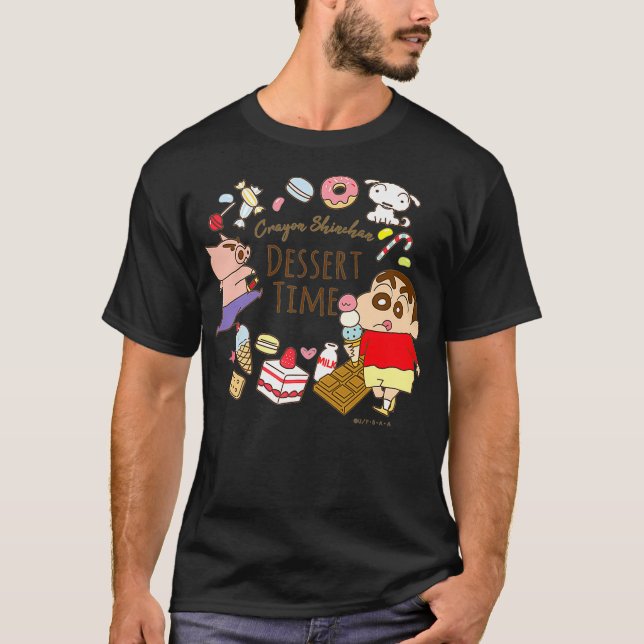 Camiseta Crayon Shin-chan Shin-chan y helado postre (Anverso)
