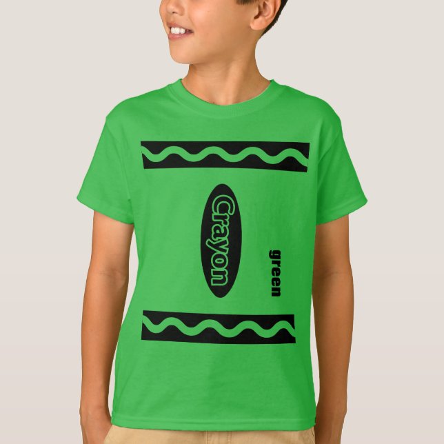 Camiseta Crayon verde Box Halloween Party Group Costume (Anverso)