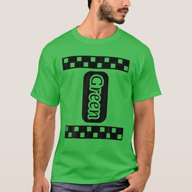 Camiseta Crayon verde Halloween Crayon Costume Pareja (Anverso)