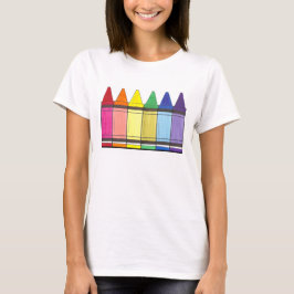 Camiseta Crayones arcoiris Artista suministros de arte Orgu