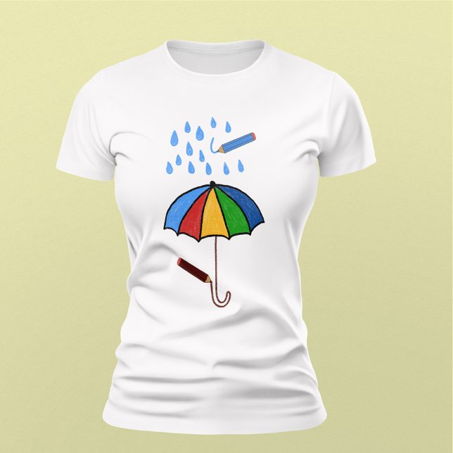 Camiseta Crayones atraen lluvia y paraguas (Subido por el creador)