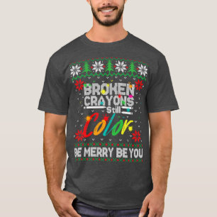 Camiseta Crayones rotos aún color Navidades feos