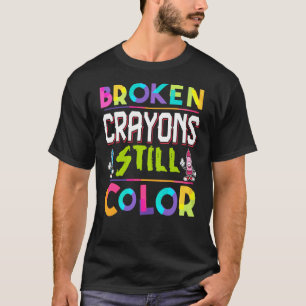 Camiseta Crayones rotos aún color profesor