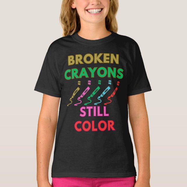 Camiseta Crayones rotos color inspirador (Anverso)