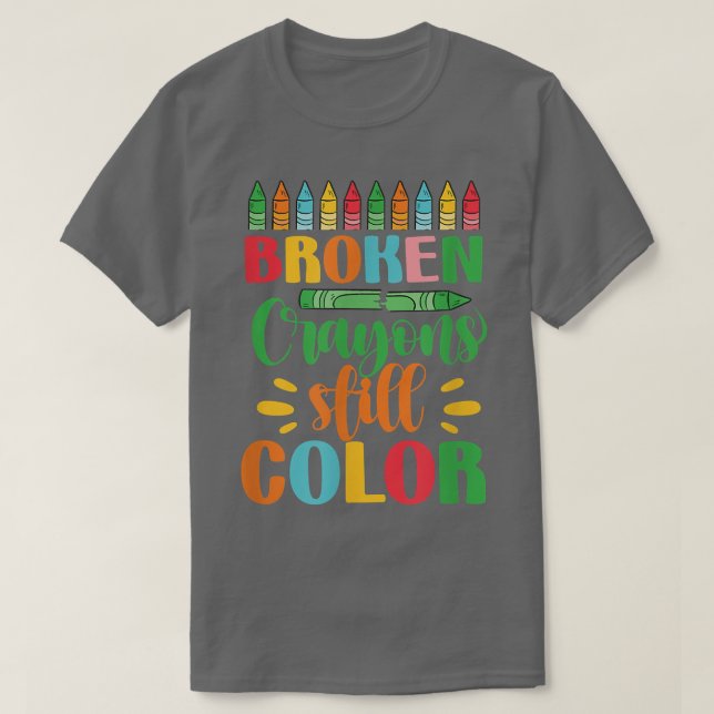 Camiseta Crayones rotos con color (Diseño del anverso)
