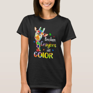 Camiseta Crayones rotos todavía color difundiendo concienci