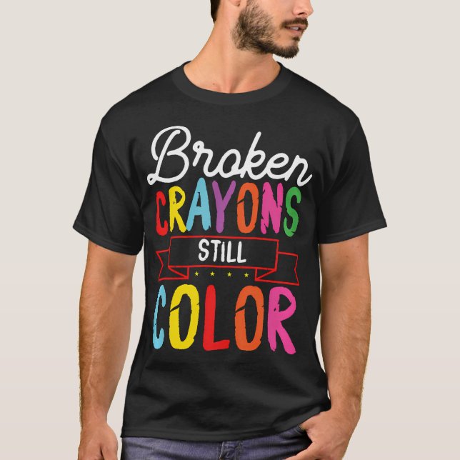 Camiseta Crayones rotos todavía color positivo mentset (Anverso)