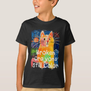 Camiseta Crayones rotos todavía colorean gato maestro para