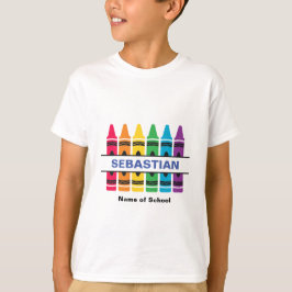 Camiseta Crayons (Crayones), estudiante y Personalizado de 