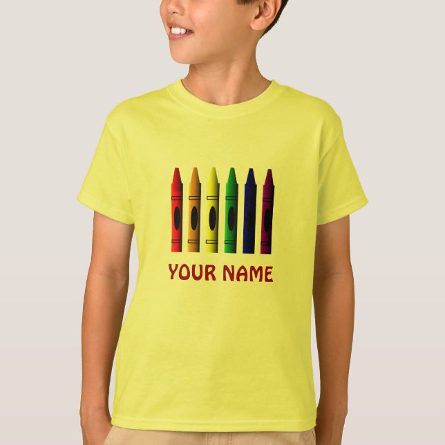 Camiseta Crayons Name Template Crayon Kids T-shirt (Anverso)