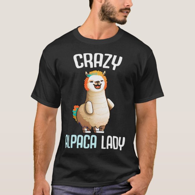 Camiseta Crazy Alpaca Lady Women s Cute Alpaca Lama Zoo (Anverso)