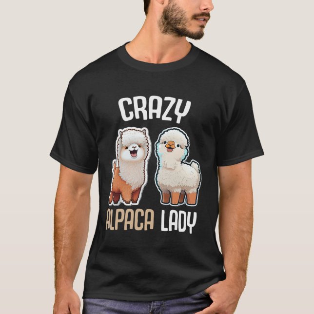 Camiseta Crazy Alpaca Lady Women s Cute Alpaca Lama Zoo  1 (Anverso)